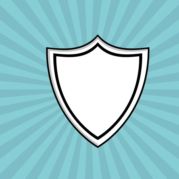 Sistema de seguridad. concepto de escudo. ilustración de advertencia — Vector de stock