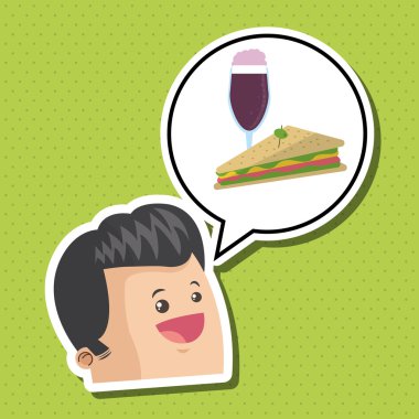 Sandviç tasarım. sağlıklı gıda kavramı. menü simgesini