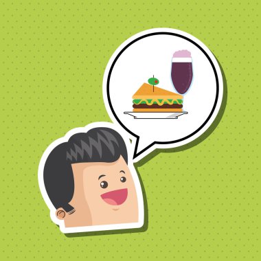 Sandviç tasarım. sağlıklı gıda kavramı. menü simgesini