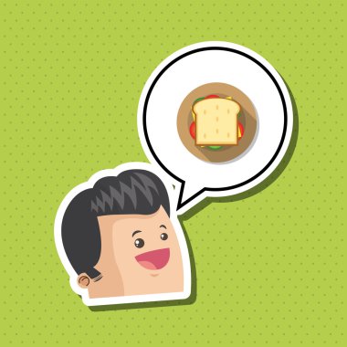 Sandviç tasarım. sağlıklı gıda kavramı. menü simgesini