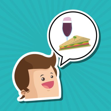 Sandviç tasarım. sağlıklı gıda kavramı. menü simgesini