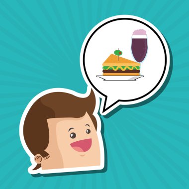 Sandviç tasarım. sağlıklı gıda kavramı. menü simgesini