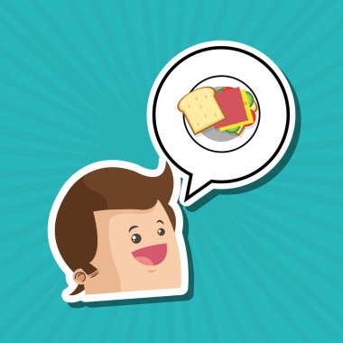 Sandviç tasarım. sağlıklı gıda kavramı. menü simgesini