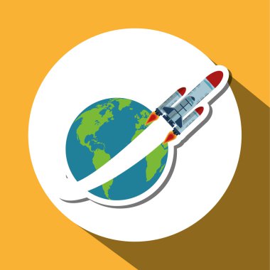 Roket tasarım. Bilim kavramı. Cosmos kutsal kişilerin resmi, vektör çizim