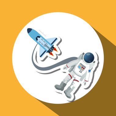 Astronot işareti. Uzay kavramı. Cosmos kutsal kişilerin resmi, vektör çizim