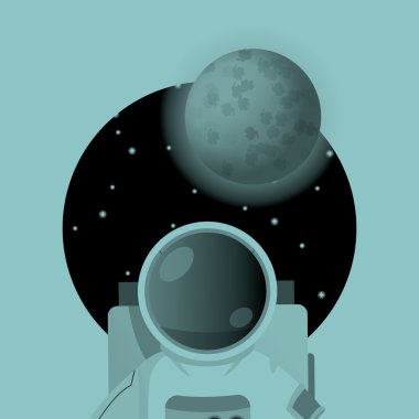 Astronot işareti. Uzay kavramı. Cosmos kutsal kişilerin resmi, vektör çizim