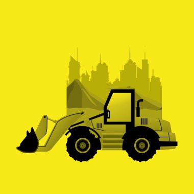 İnşaat tasarım altında. kamyon kavramı. onarım kutsal kişilerin resmi, vektör çizim