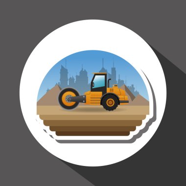 İnşaat tasarım altında. kamyon kavramı. onarım kutsal kişilerin resmi, vektör çizim