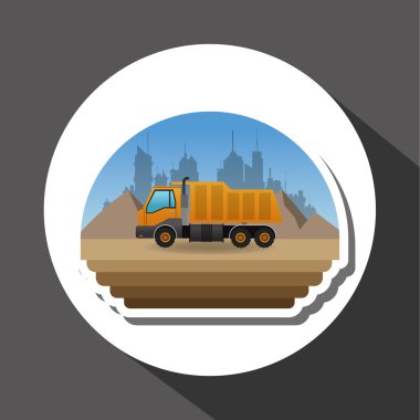 İnşaat tasarım altında. kamyon kavramı. onarım kutsal kişilerin resmi, vektör çizim