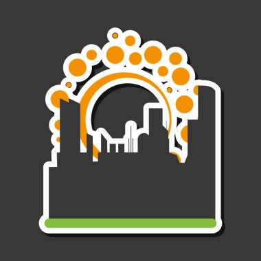 Güneş tasarlayın. Şehir simgesi. Yaz konsepti