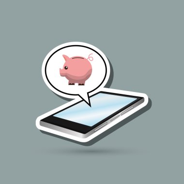 Smartphone tasarım. teknoloji simgesi. Online kavramı, vektör çizim