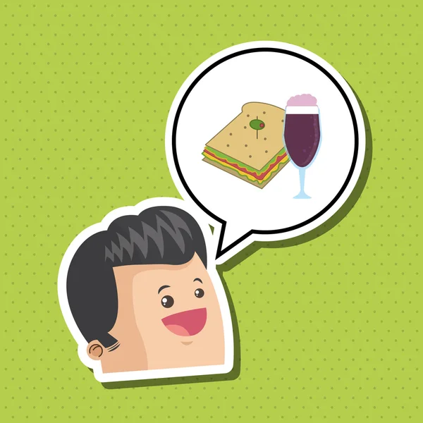 Sandviç tasarım. sağlıklı gıda kavramı. menü simgesini