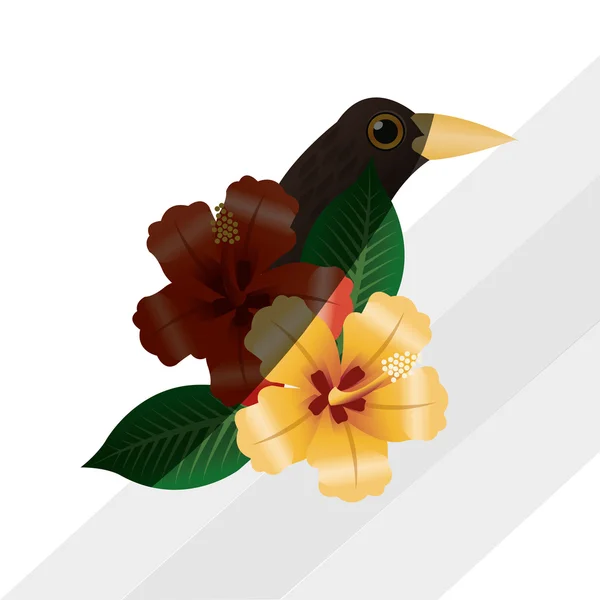 Tropisk design. fågel koncept. natur-ikonen — Stock vektor