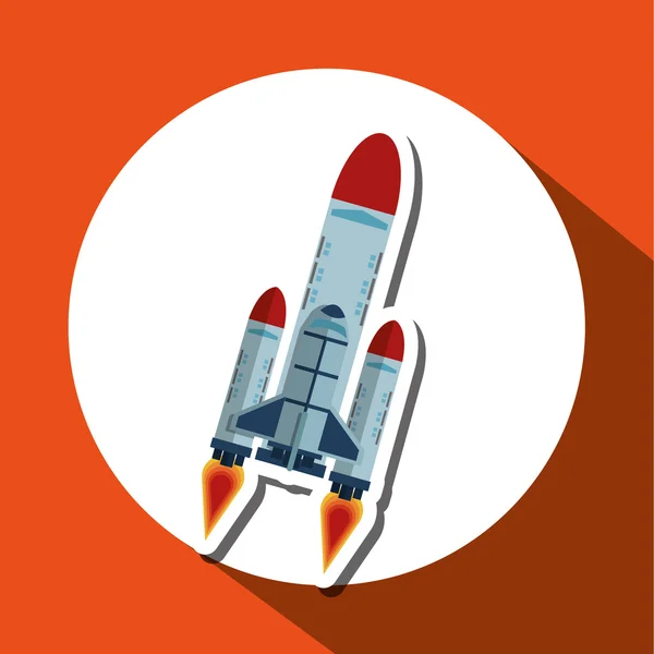 Diseño de cohetes. concepto de ciencia. icono del cosmos, ilustración vectorial — Vector de stock