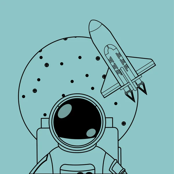 Signe d'astronaute. concept d'espace. icône cosmos, illustration vectorielle — Image vectorielle