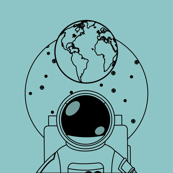 Señal de astronauta. concepto de espacio. icono del cosmos, ilustración vectorial — Archivo Imágenes Vectoriales