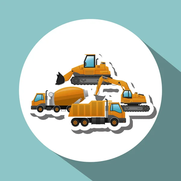 W budowie. koncepcja ciężarówki. naprawy ikona ilustracja wektorowa — Wektor stockowy