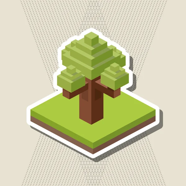 İzometrik tasarım. Doğa simgesi. Eko kavramı, vektör çizim