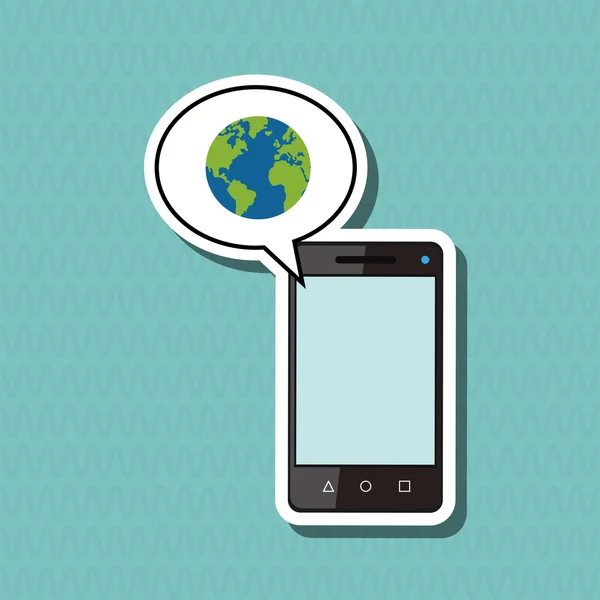 Diseño de Smartphone. icono de la tecnología. concepto en línea, ilustración vectorial — Vector de stock