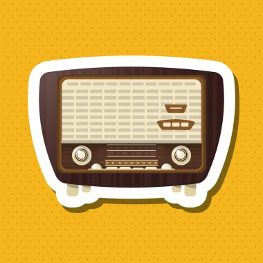 renkli retro radyo tasarım, vektör çizim