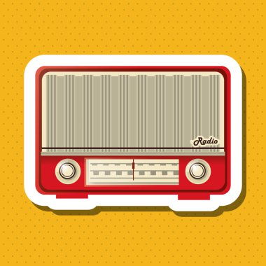 renkli retro radyo tasarım, vektör çizim