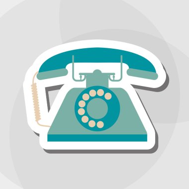 renkli retro telefon çizmek, vektör çizim