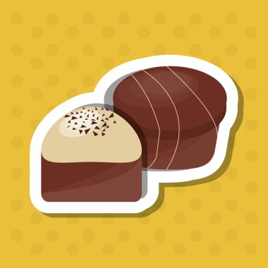 renkli çikolata tasarım, vektör çizim, tatlı ve lezzetli