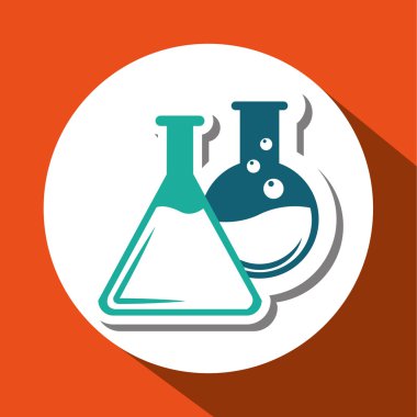 Beyaz arka plan üzerinde laboratuvar şişesi