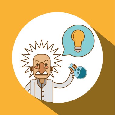 Beyaz arka plan üzerinde renkli einstein tasarım