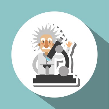 Beyaz arka plan üzerinde renkli einstein tasarım