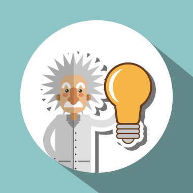 Beyaz arka plan üzerinde renkli einstein tasarım