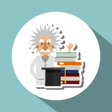 Beyaz arka plan üzerinde renkli einstein tasarım
