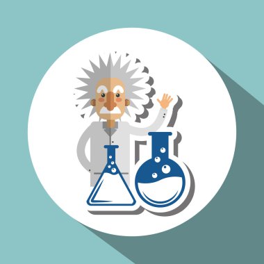 Beyaz arka plan üzerinde renkli einstein tasarım