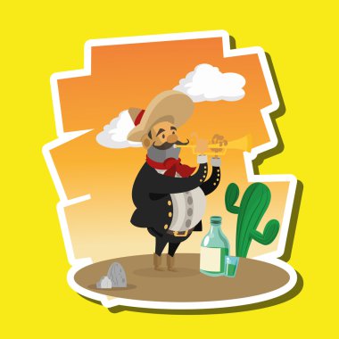 Meksika kültür tasarım, vektör çizim. Meksika simgeler