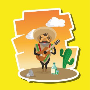 Meksika kültür tasarım, vektör çizim. Meksika simgeler