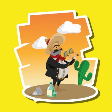 Meksika kültür tasarım, vektör çizim. Meksika simgeler