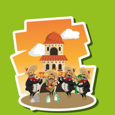 Meksika kültür tasarım, vektör çizim. Meksika simgeler