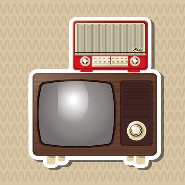 Düz resimde vintage tv tasarım hakkında