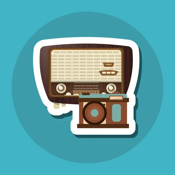 Buntes Retro-Radio-Design, Vektorillustration — Stockvektor