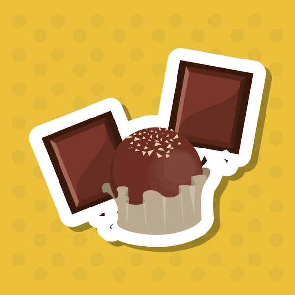 Buntes Schokoladendesign, Vektorillustration, süß und lecker — Stockvektor
