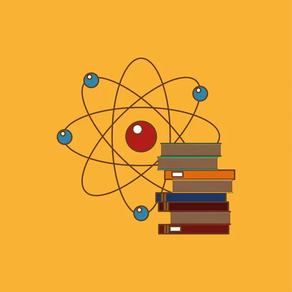 Icona atomo colorato su sfondo bianco — Vettoriale Stock