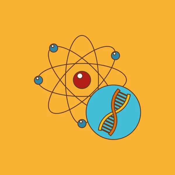 Atom barevné ikony nad bílým pozadím — Stockový vektor