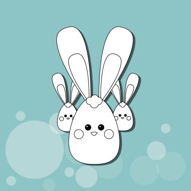 Düz resimde mutlu Paskalya tasarım hakkında