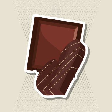 Düz resimde çikolata tasarım, tatlı ve lezzetli hakkında