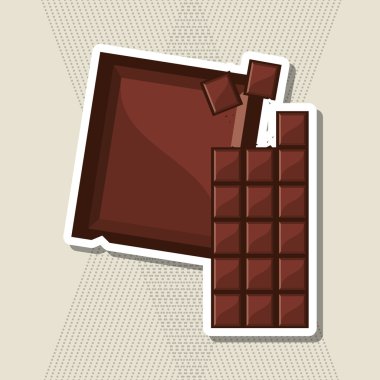 Düz resimde çikolata tasarım, tatlı ve lezzetli hakkında