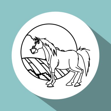 Çiftlik tasarım. hayvan simgesi. doğa kavramı, vektör çizim