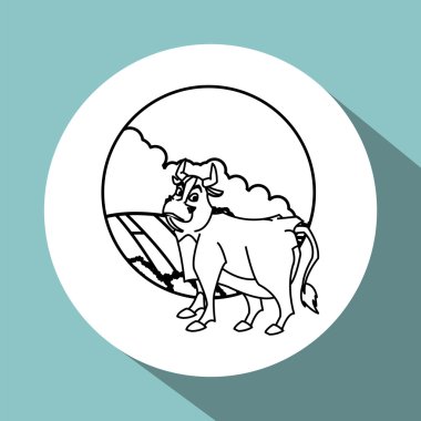 Çiftlik tasarım. hayvan simgesi. doğa kavramı, vektör çizim