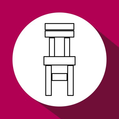 Ahşap sandalye tasarımı. koltuk simge. mobilya kavramı, vektör çizim