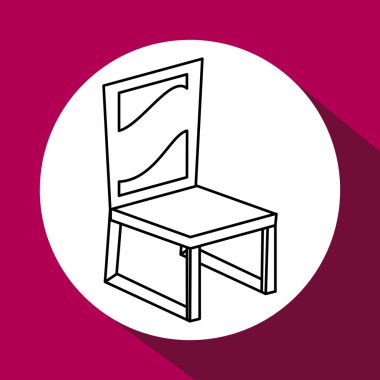 Ahşap sandalye tasarımı. koltuk simge. mobilya kavramı, vektör çizim