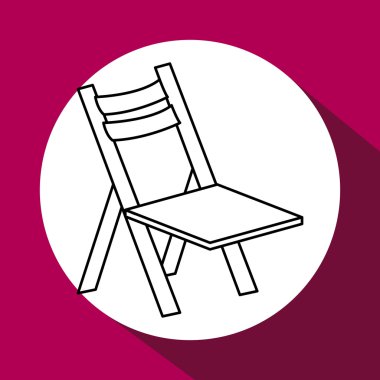 Ahşap sandalye tasarımı. koltuk simge. mobilya kavramı, vektör çizim